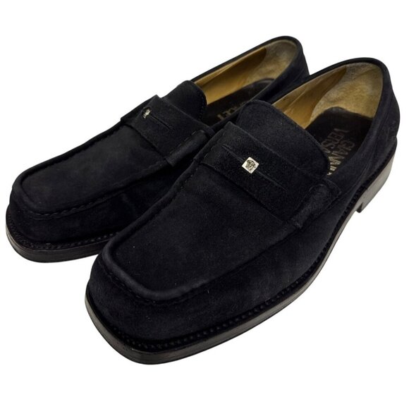 Gianni Versace Men\'s Loafer Shoes Black Suede Flats Medusa Square EU 43.5 US 9.5 main image 10